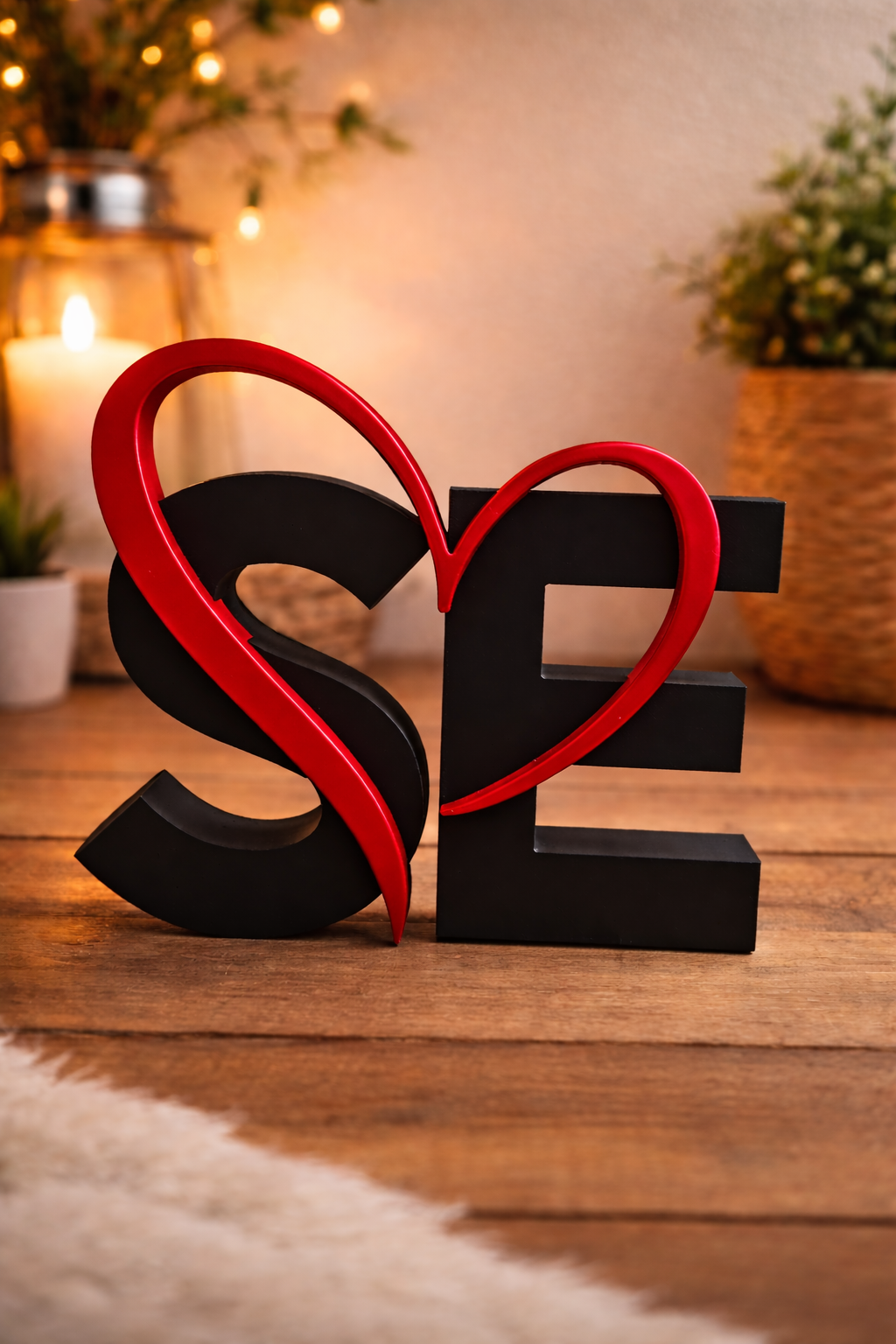 Personalisierbares Buchstaben-Dekor mit Herz
