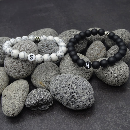 PARTNERARMBAND Naturstein mit Name