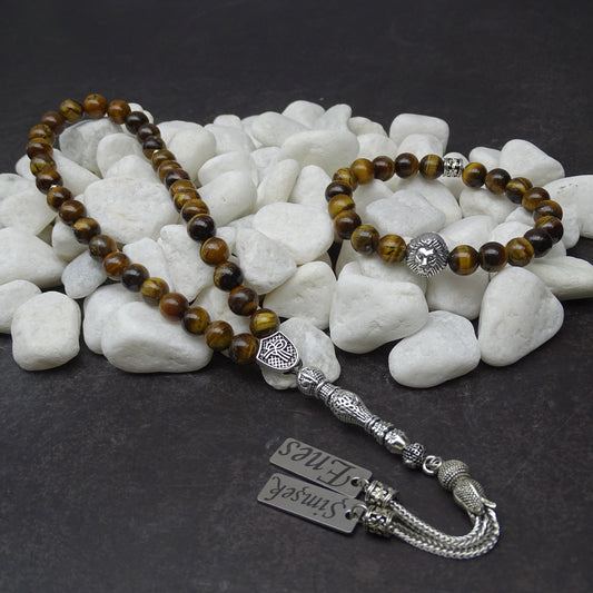 Tesbih / Gebetskette mit Namen Gravur und Armband mir Name aus Naturstein
