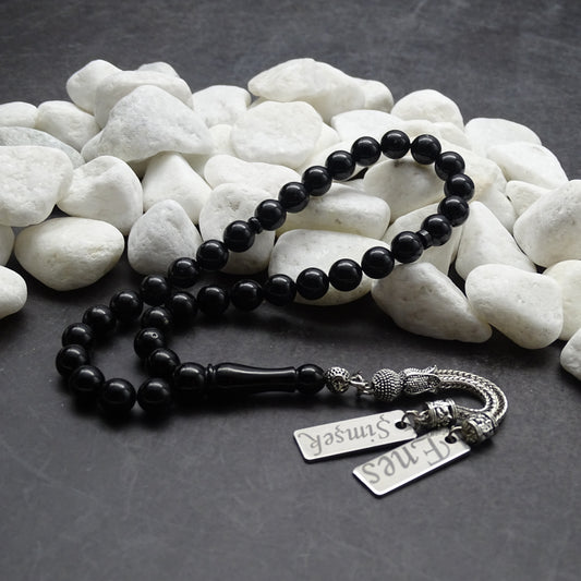 Kehribar Tesbih / Sikma Gebetskette Namen Gravur personalisiert