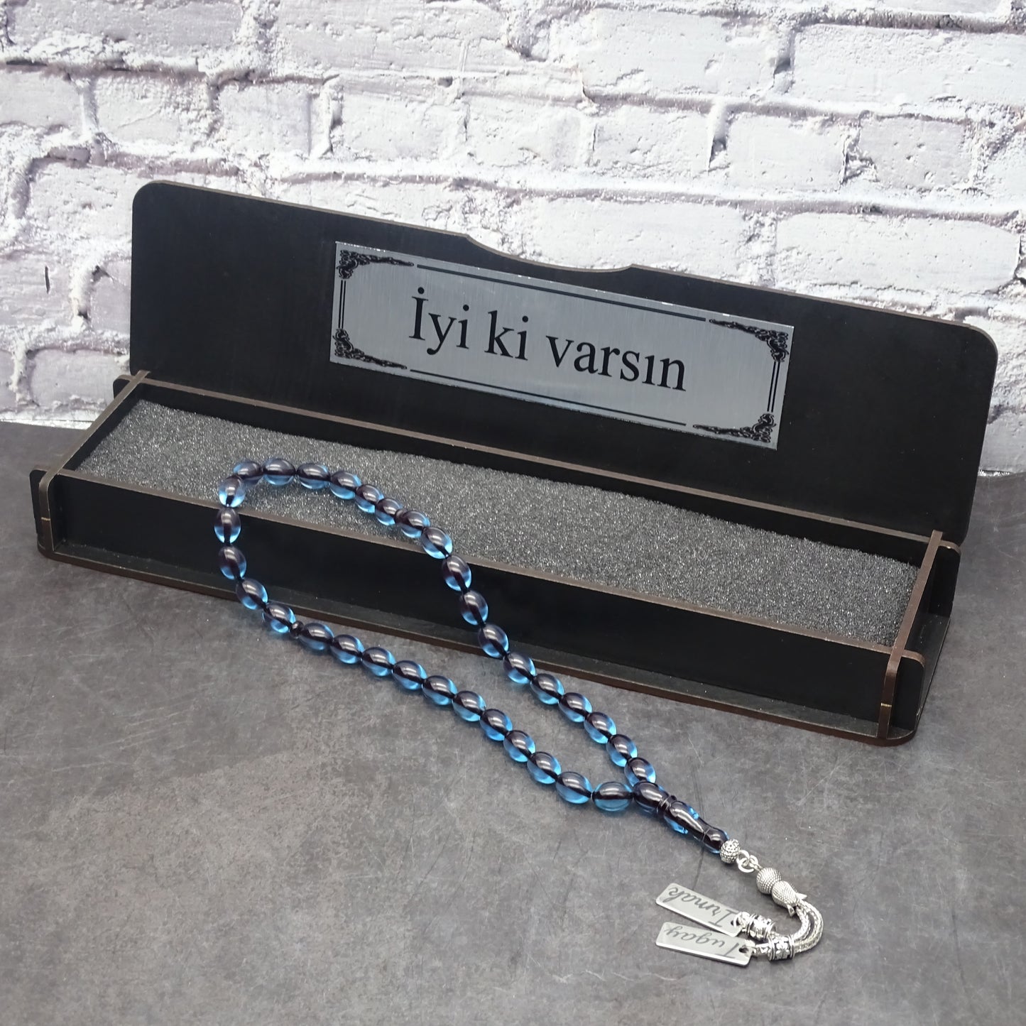 Kehribar Tesbih / Sikma Gebetskette Namen Gravur personalisiert