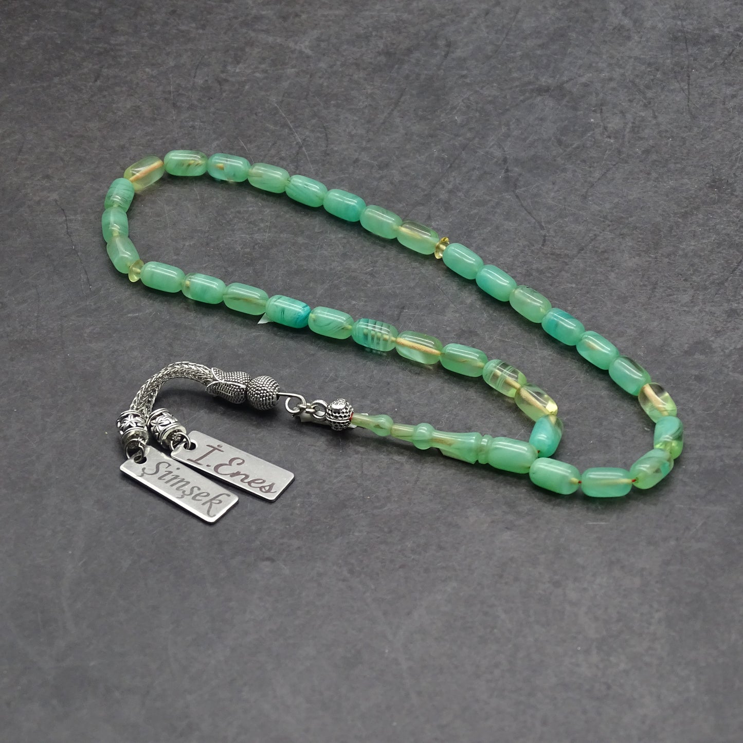 Kehribar Tesbih / Sikma Gebetskette Namen Gravur personalisiert