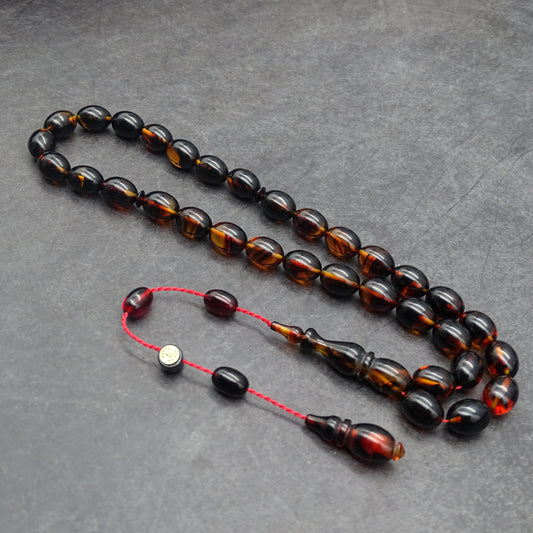 Kehribar Tesbih / Sikma Gebetskette Namen Gravur mit Box