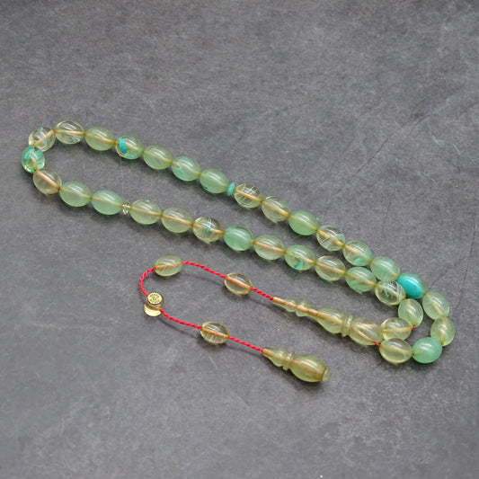 Kehribar Tesbih / Sikma Gebetskette Namen Gravur mit Box