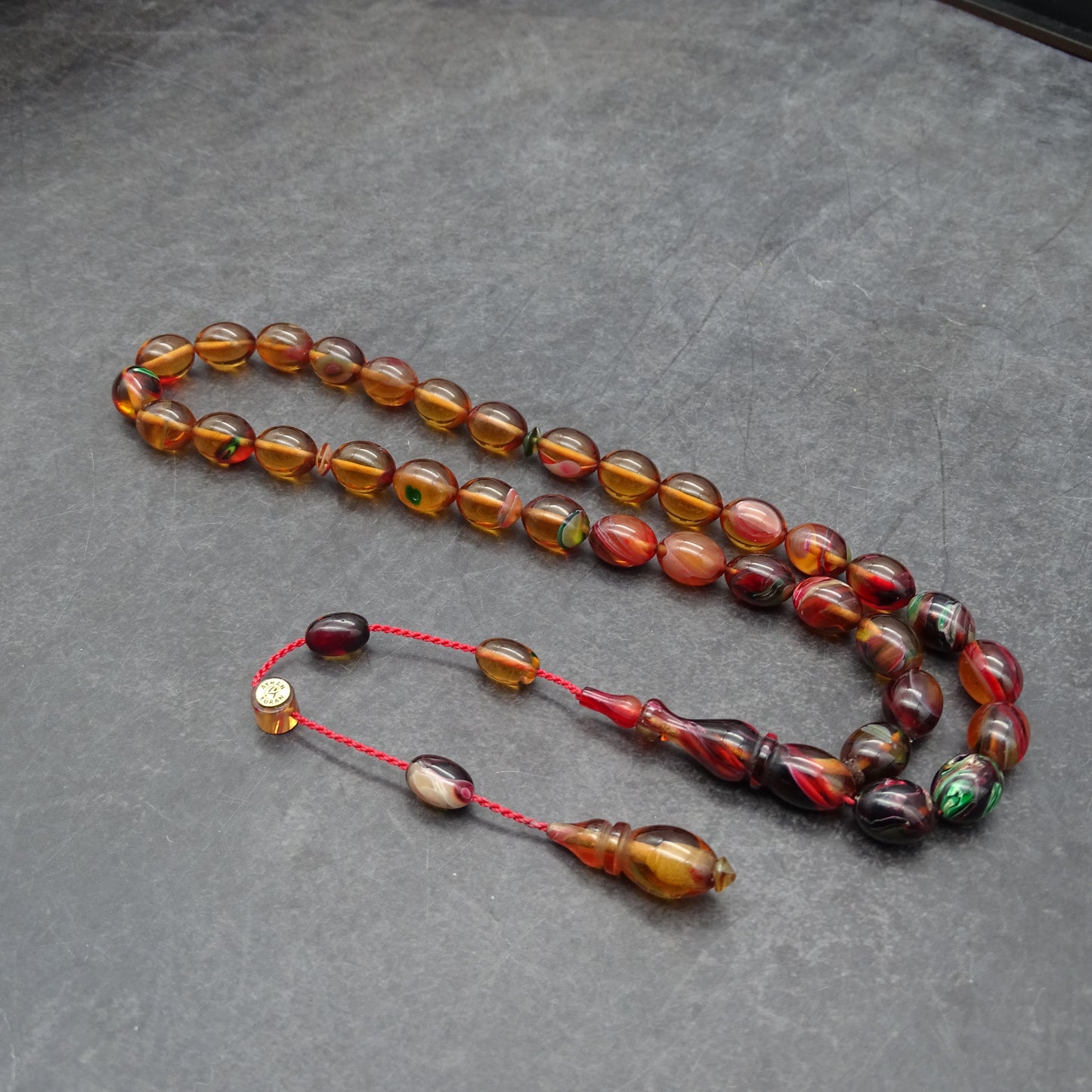 Kehribar Tesbih / Sikma Tesbih Kutulu İsim Yazılı