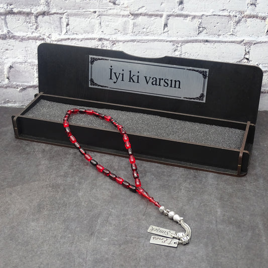 Kehribar Tesbih / Sikma Gebetskette Namen Gravur personalisiert