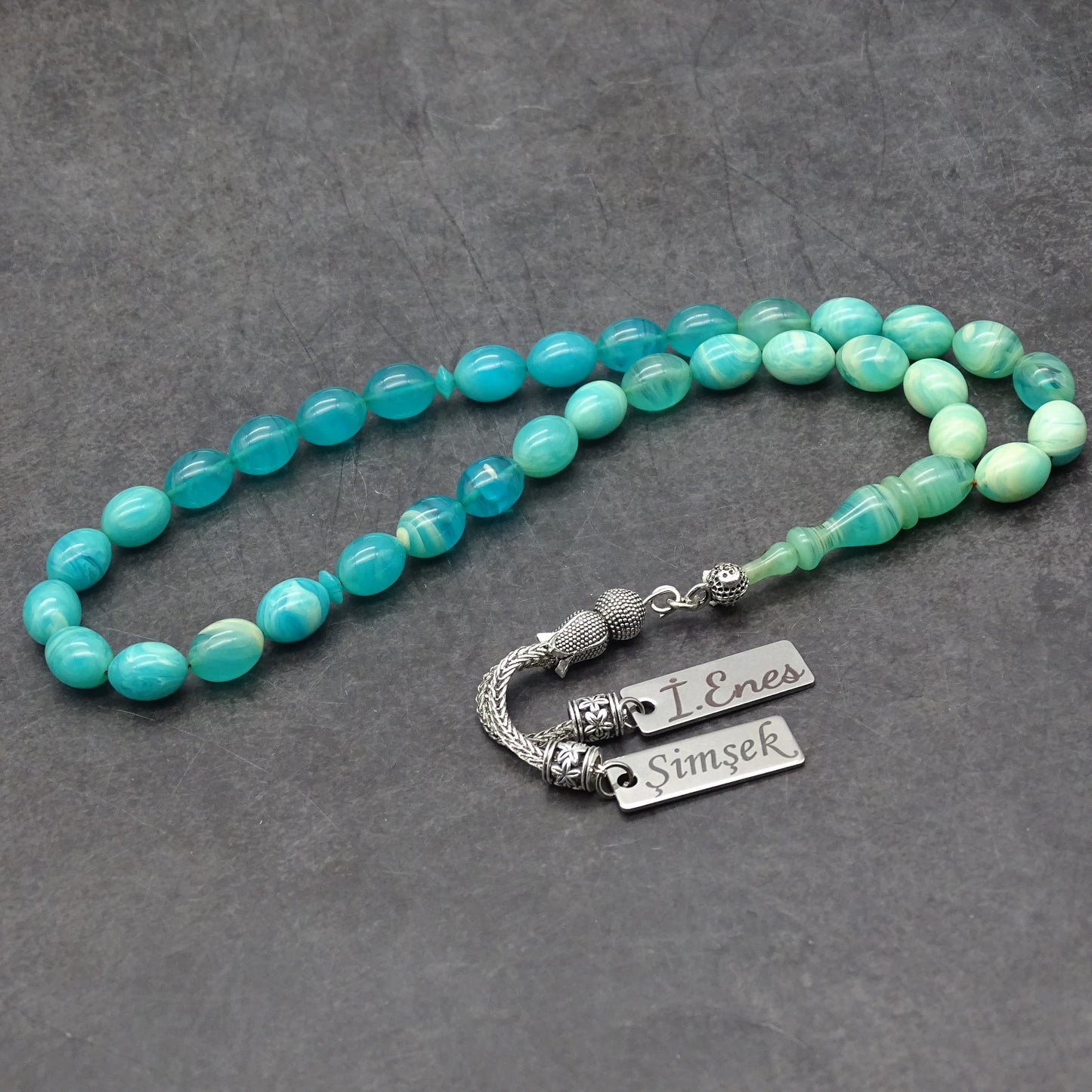 Kehribar Tesbih / Sikma Gebetskette Namen Gravur personalisiert