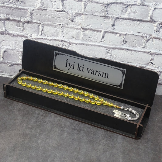 Kehribar Tesbih / Sikma Gebetskette Namen Gravur personalisiert