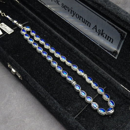 Personalisierte Gebetskette (Tesbih) – Zamak-Guss mit individueller Geschenkbox