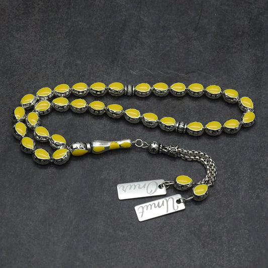 Personalisierte Gebetskette (Tesbih) – Zamak-Guss mit individueller Geschenkbox