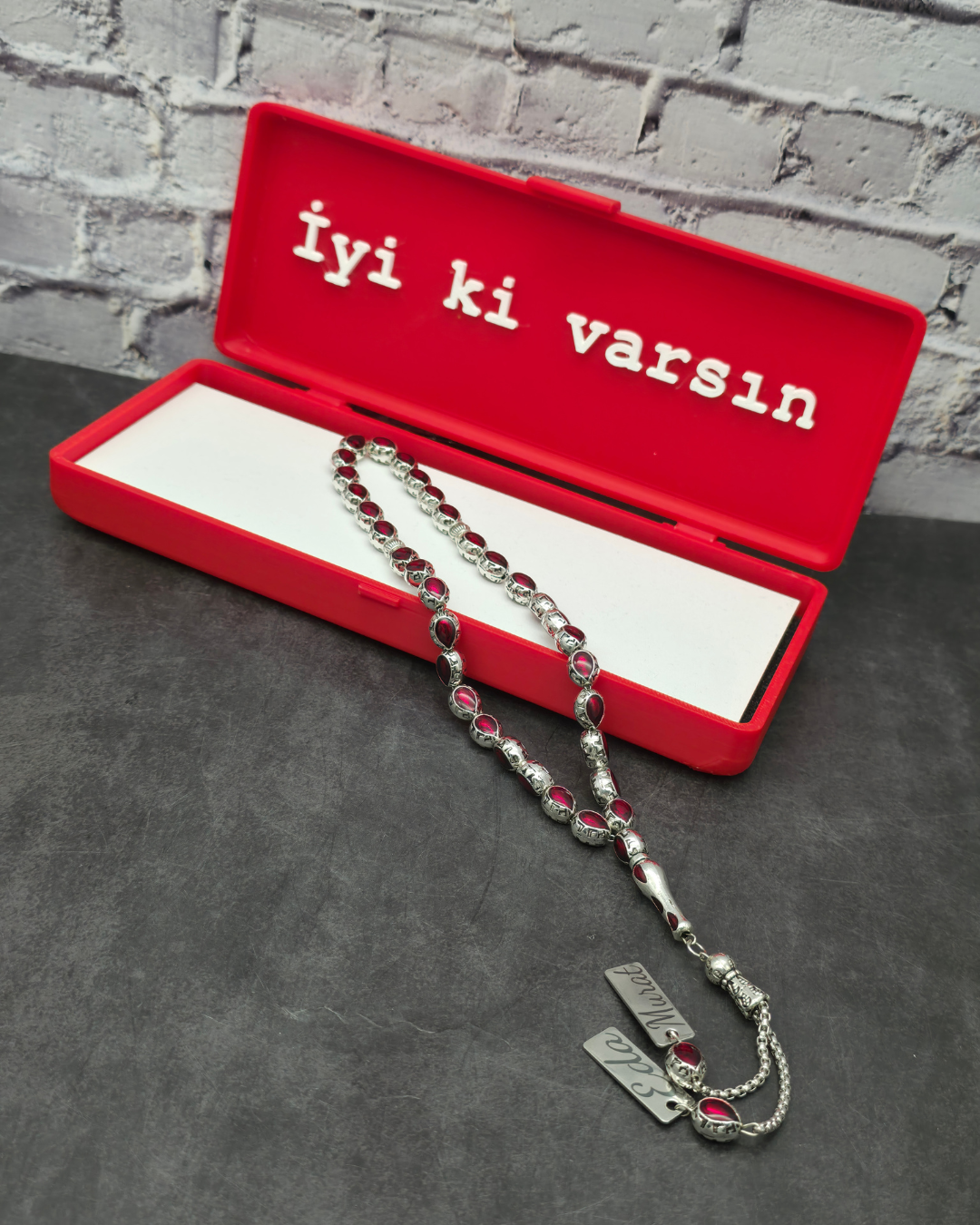 Zultanit Renk Değiştiren Değerli Taş Tesbih Hediye Kutusuyla