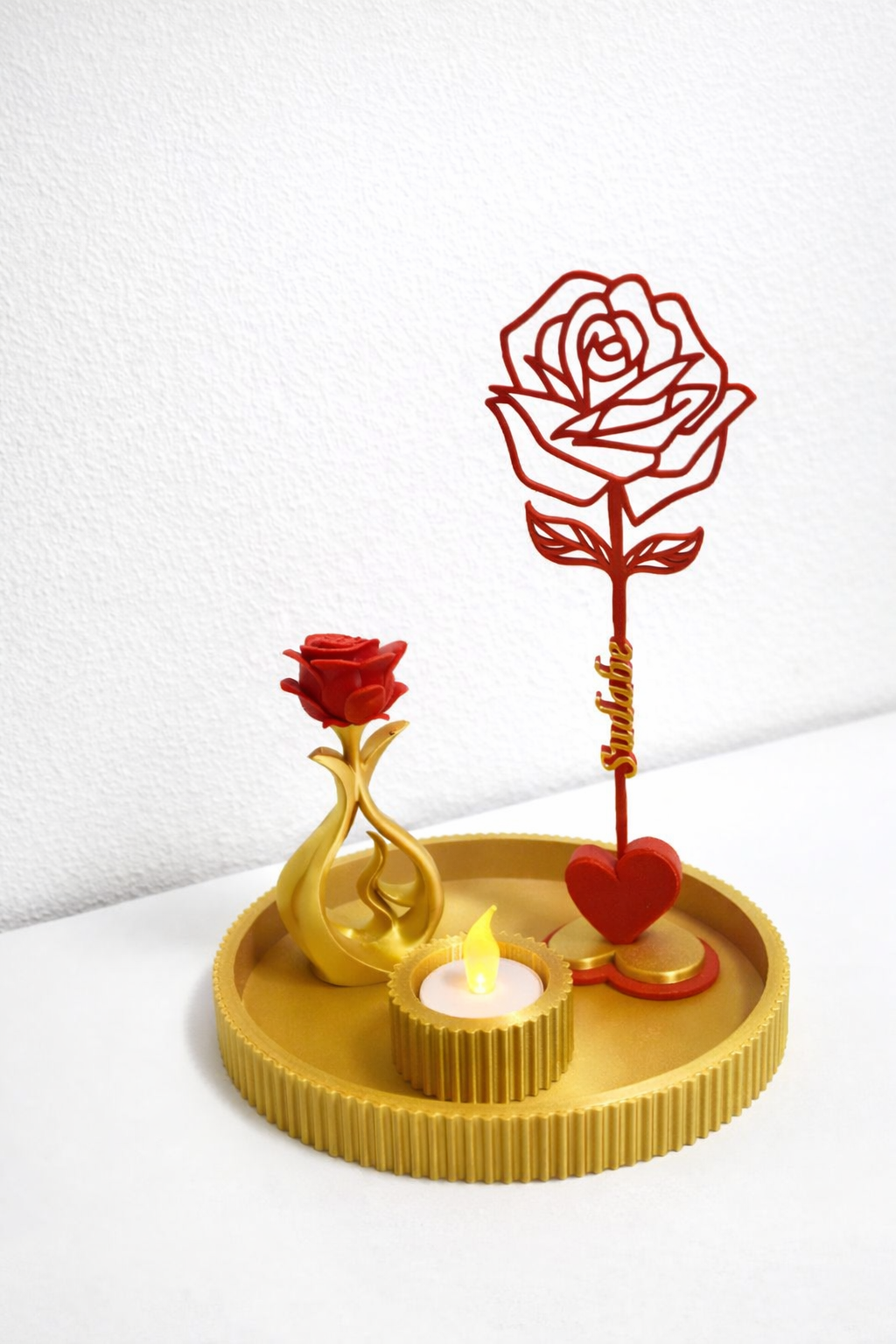 Elegantes personalisiertes Rosen-Set – Geschenk für Frauen & Muttertag (handgefertigt)