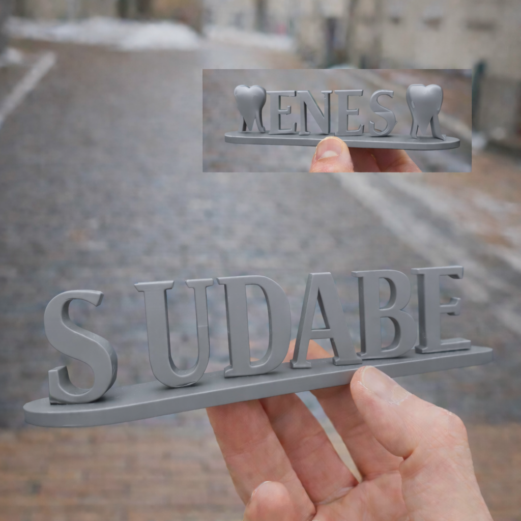 Personalisiertes Doppelnamen-Illusion Namensschild