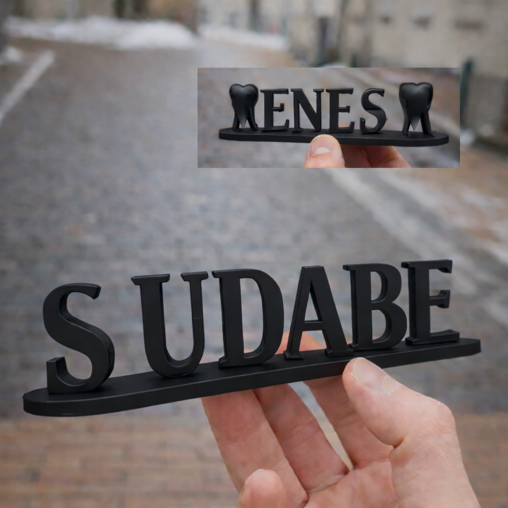 Personalisiertes Doppelnamen-Illusion Namensschild