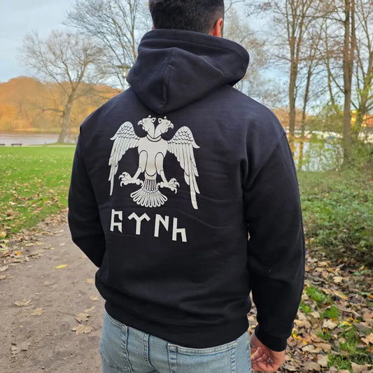 Hoodie Schwarz - Cift Basli Kartal TÜRK