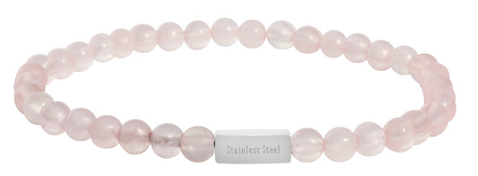 Naturstein Armband mit Namen Gravur rose crystal