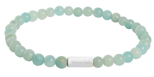 Naturstein Armband mit Namen Gravur Amazonite