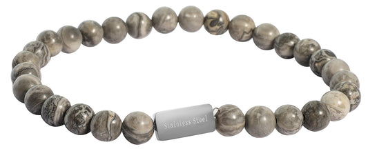 Naturstein Armband mit Namen Gravur Jasper