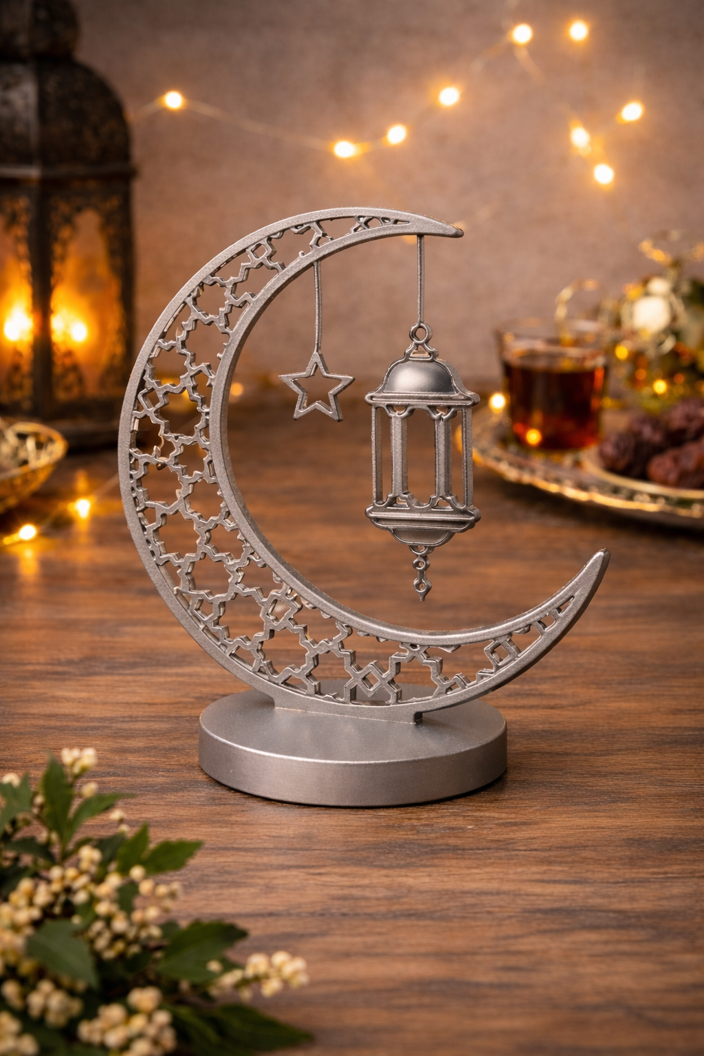 Halbmond Deko – Silber