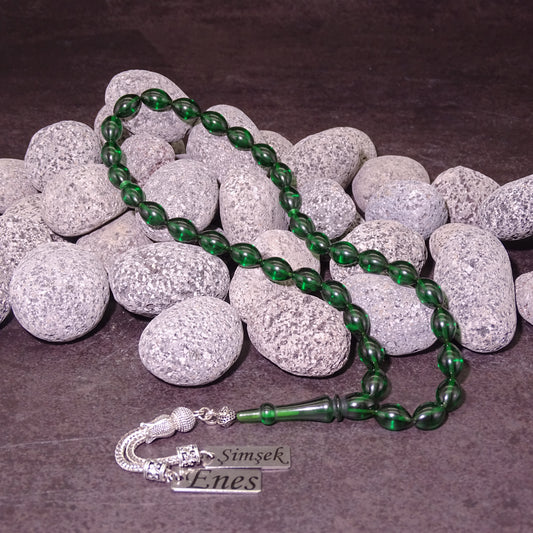 Kehribar Tesbih / Sikma Tesbih Kutulu İsim Yazılı