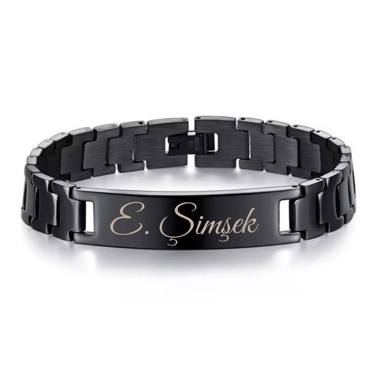 Gravur Armband Edelstahl mit Holz Box