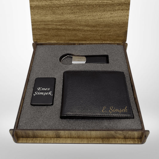 Geschenkset Für Männer Mit Geldbörse, Schlüsselanhänger