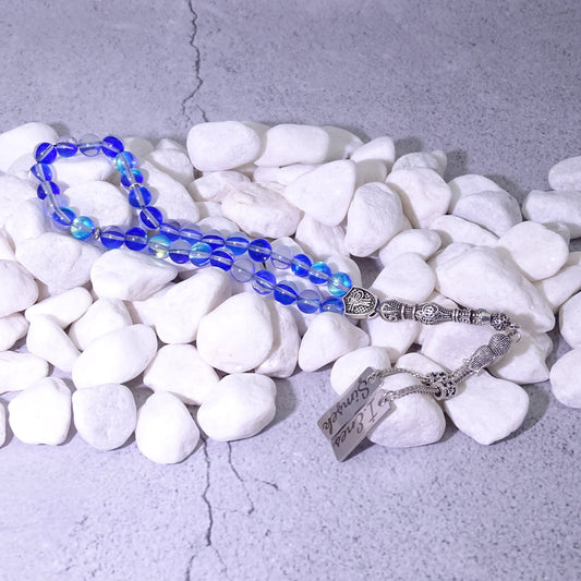 Tesbih / Gebetskette mit Namen Gravur aus Naturstein mit Box