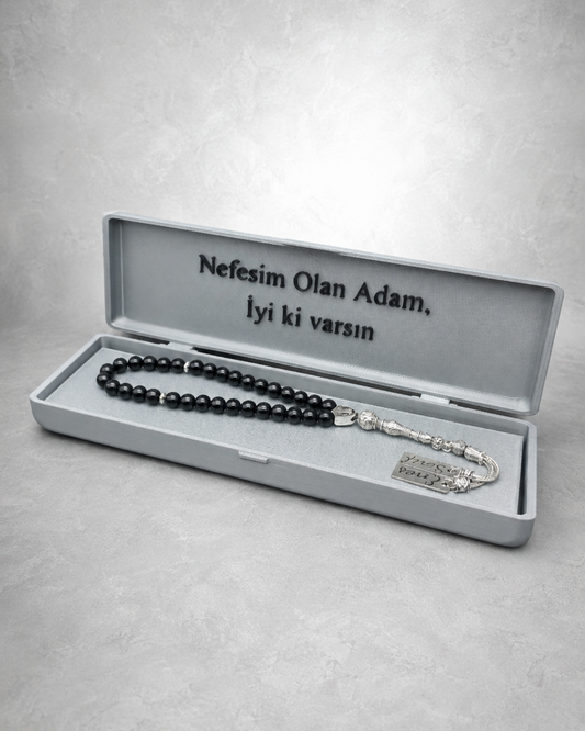 Namen Tesbih personalisiert aus Naturstein mit Box