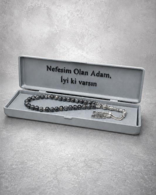 Namen Tesbih personalisiert aus Naturstein mit Box