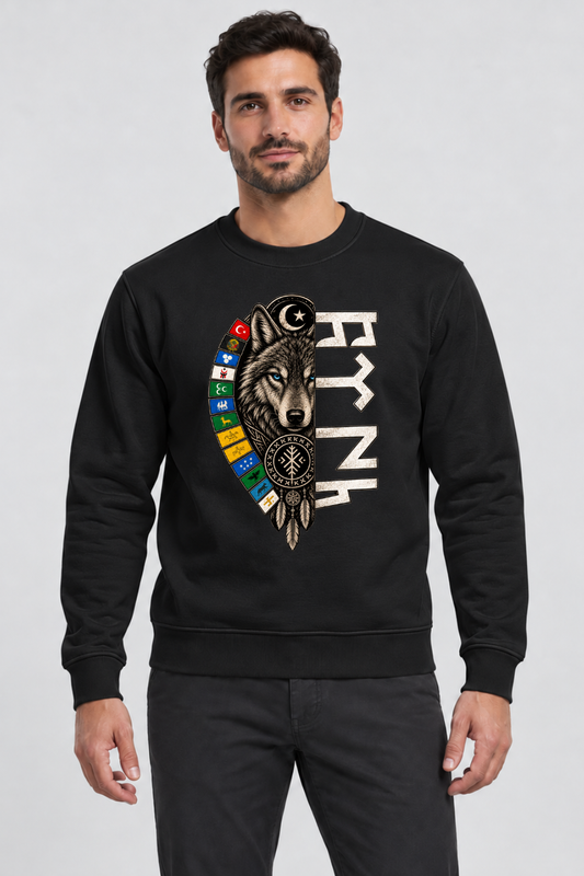 Sweatshirt Schwarz TÜRK DEVLET BOZKURT