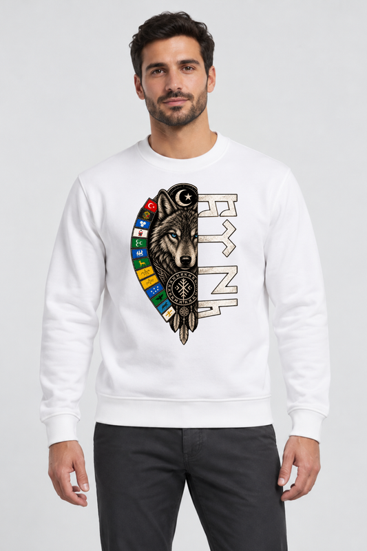 Sweatshirt Weiss Bozkurt Türk Devlet