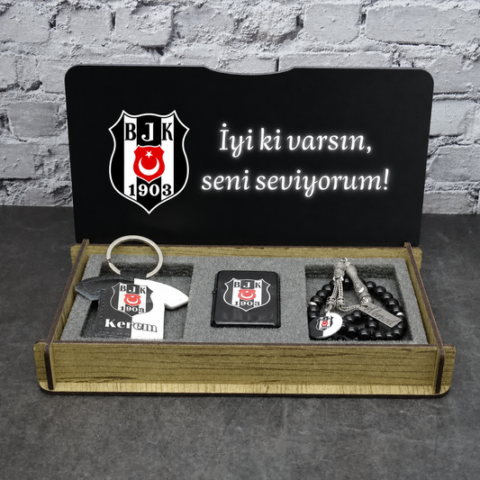 Kişiselleştirilmiş Tesbih Hediye Seti İstenen Metin Besiktas