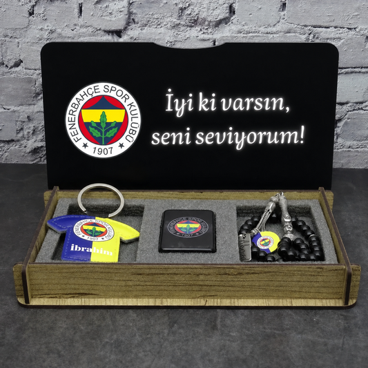 Personalisiertes Tesbih Geschenkset mit Wunschtext Fenerbahce