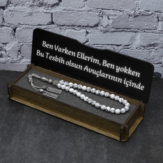 Personalisierte Naturstein Tesbih Mit Box