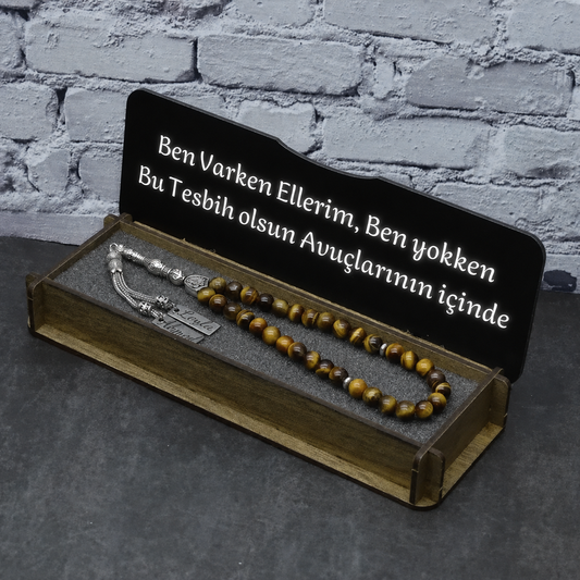 Personalisierte Naturstein Tesbih Mit Box
