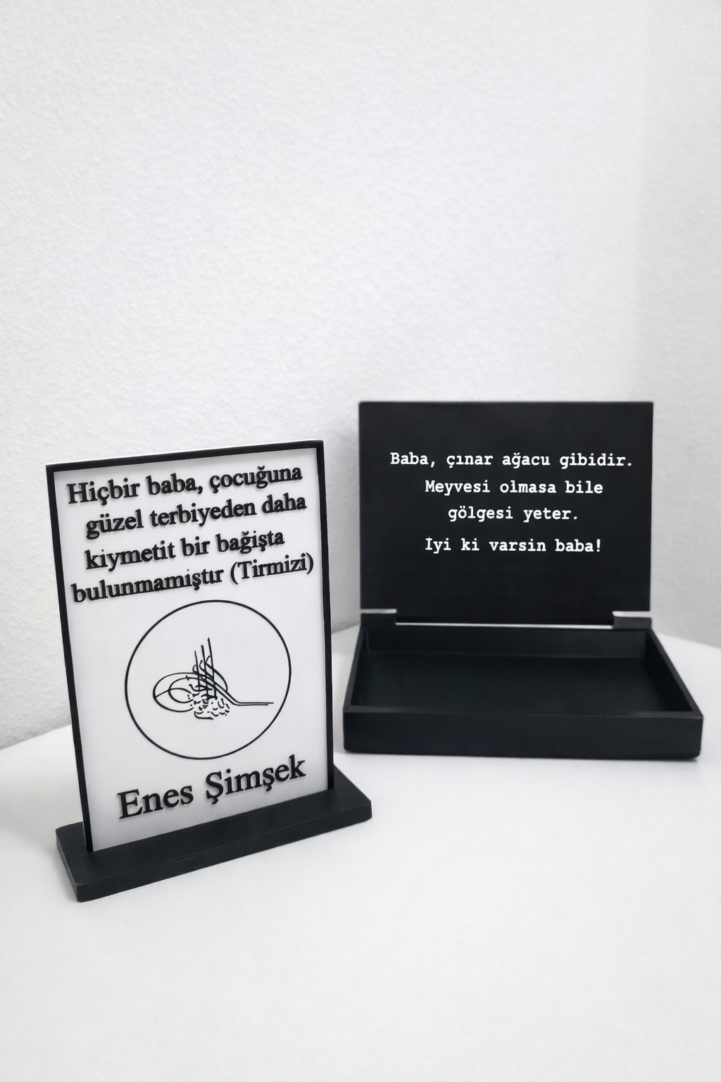 Babaya Özel Hat Sanatı İsimlik Dekoratif Süs Seti
