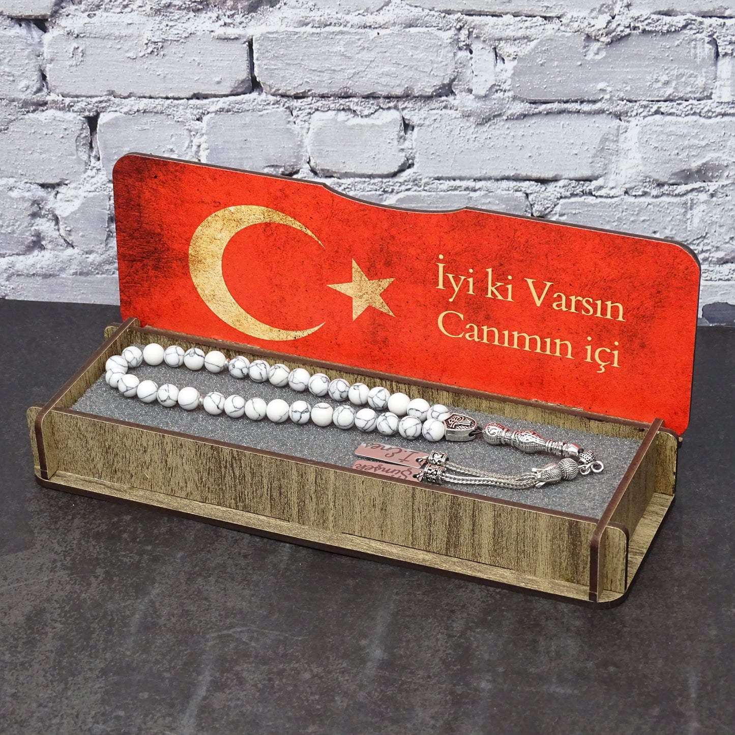 Personalisierte Tesbih Mit Box AY Yildiz Türkiye