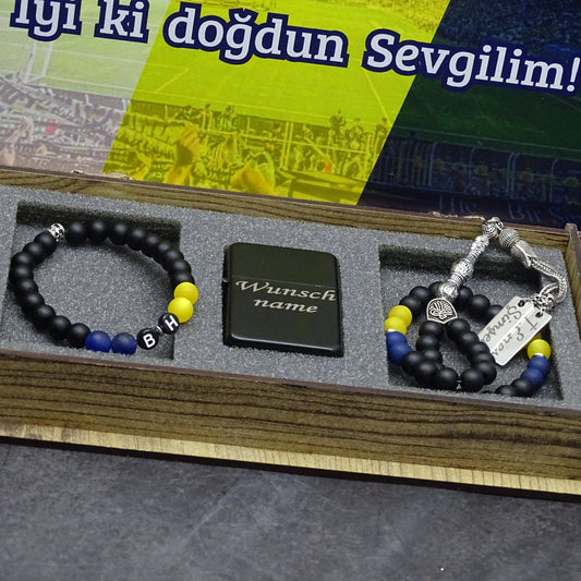 Personalisiertes Tesbih-Set mit Feuerzeug, Armband