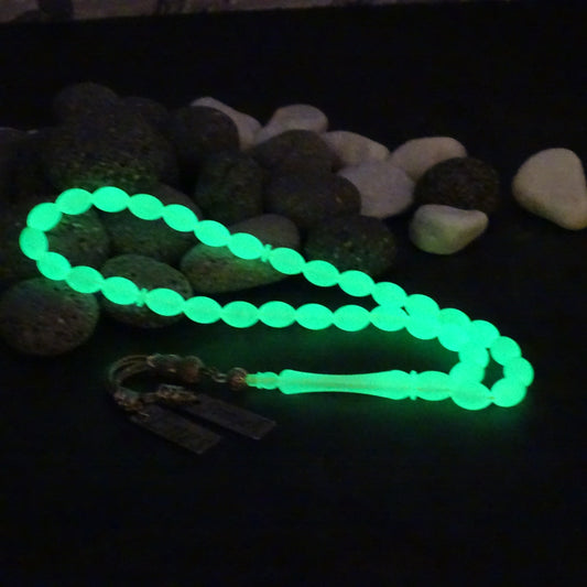 Cat Eye-Tesbih / Sikma Kehribar Renk Değişikliği Dua Zinciri Adı Gravür Kutulu