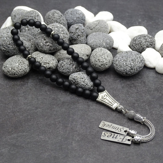 Tesbih / Gebetskette mit Namen Gravur aus Naturstein