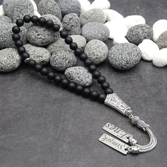 Tesbih / Gebetskette mit Namen Gravur aus Naturstein