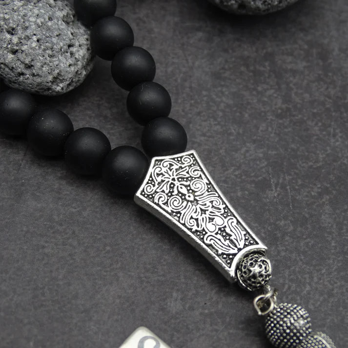 Tesbih / Gebetskette mit Namen Gravur aus Naturstein