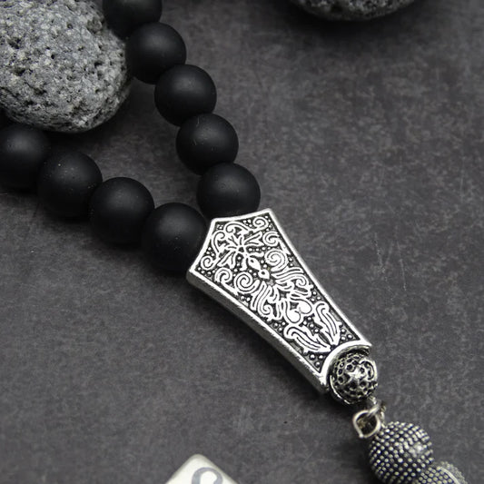 Tesbih / Gebetskette mit Namen Gravur aus Naturstein
