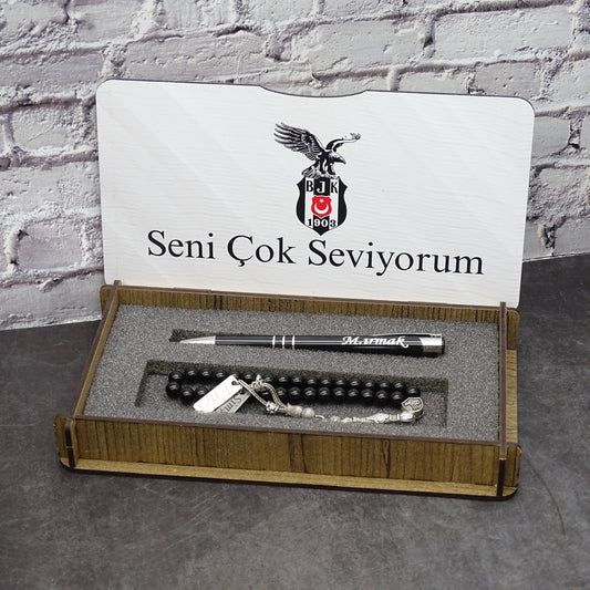 Personalisierte Tesbih Mit Box Besiktas