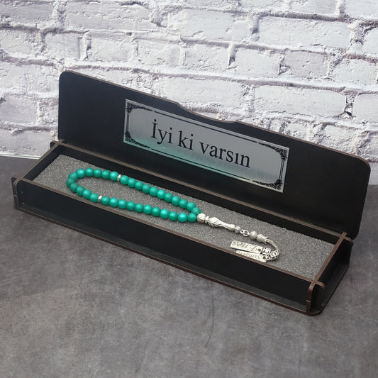 Kutulu doğal taş tesbih