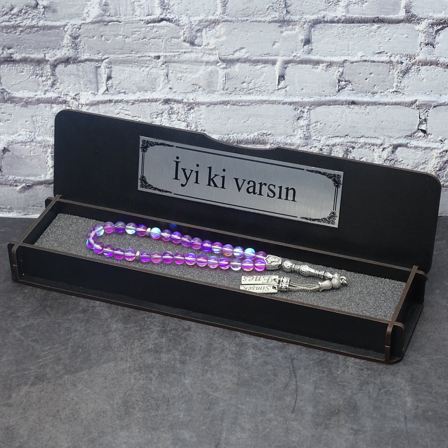 Tesbih aus Naturstein mit Box