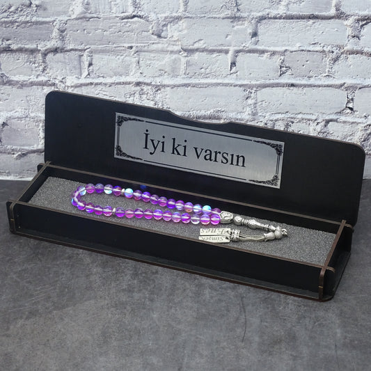 Kutulu doğal taş tesbih