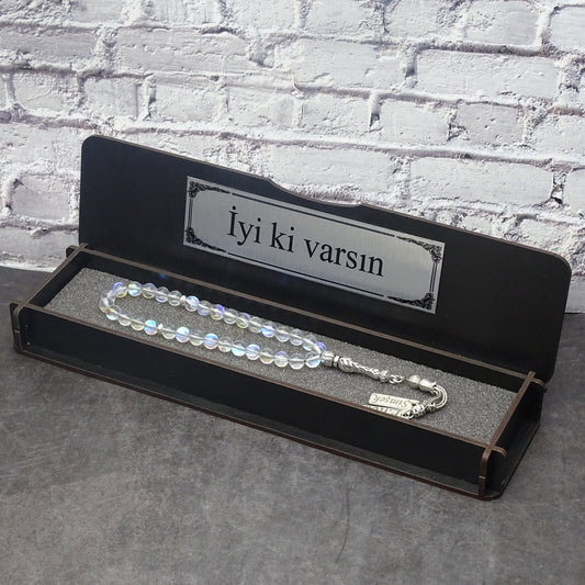 Namen Tesbih personalisiert aus Naturstein mit Box