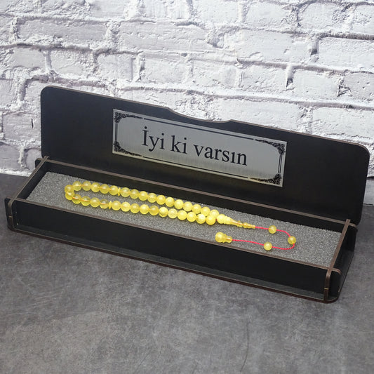 Bernstein (damla) Kehribar Tesbih mit Geschenkbox