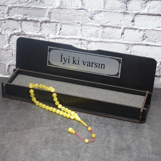 Bernstein (damla) Kehribar Tesbih mit Geschenkbox